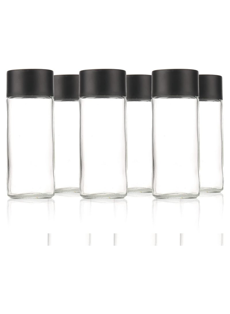 Luxoraq 6PCS 300ML Clear Plastic Juice Bottles with Tamper-Seal Lids – Reusable PET Beverage Containers for Smoothies, Milk, Juice, Coffee, Water & Ramadan Iftari Soft Drinks - Image 4