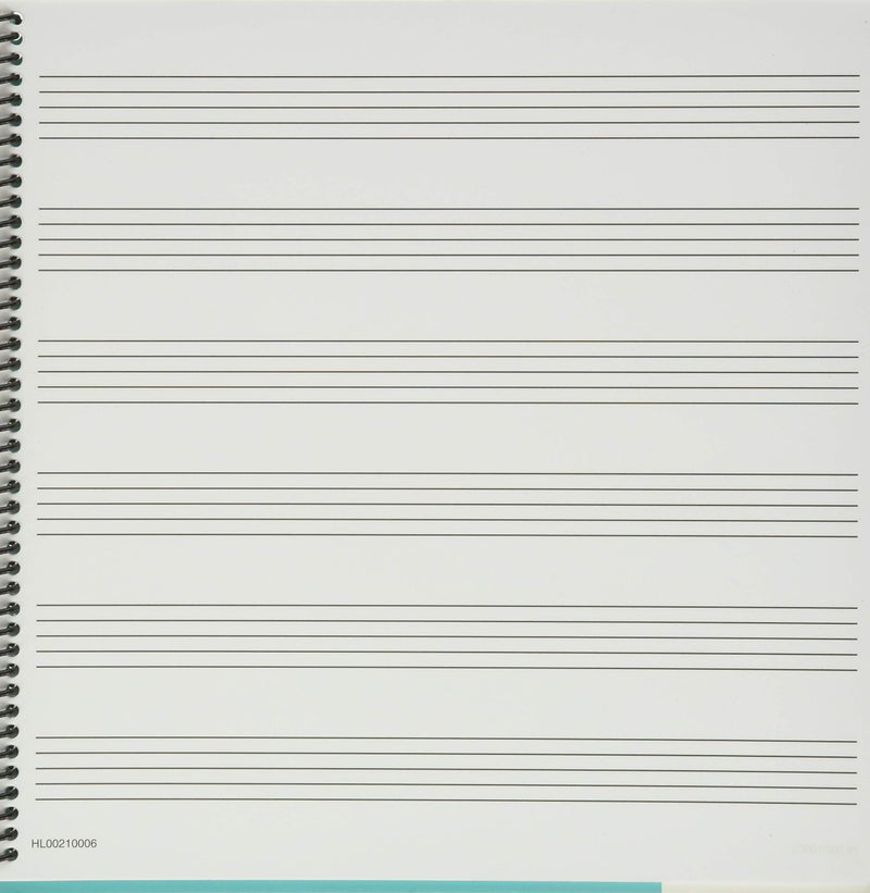 Hal Leonard Wide Staff Manuscript Paper (Aqua Cover) | Wire bound Music Composition Notebook for Students and Composers | 6 Large Staves per Page with Music Notation Guide | Blank Sheet Music Book for Musicians - Image 3