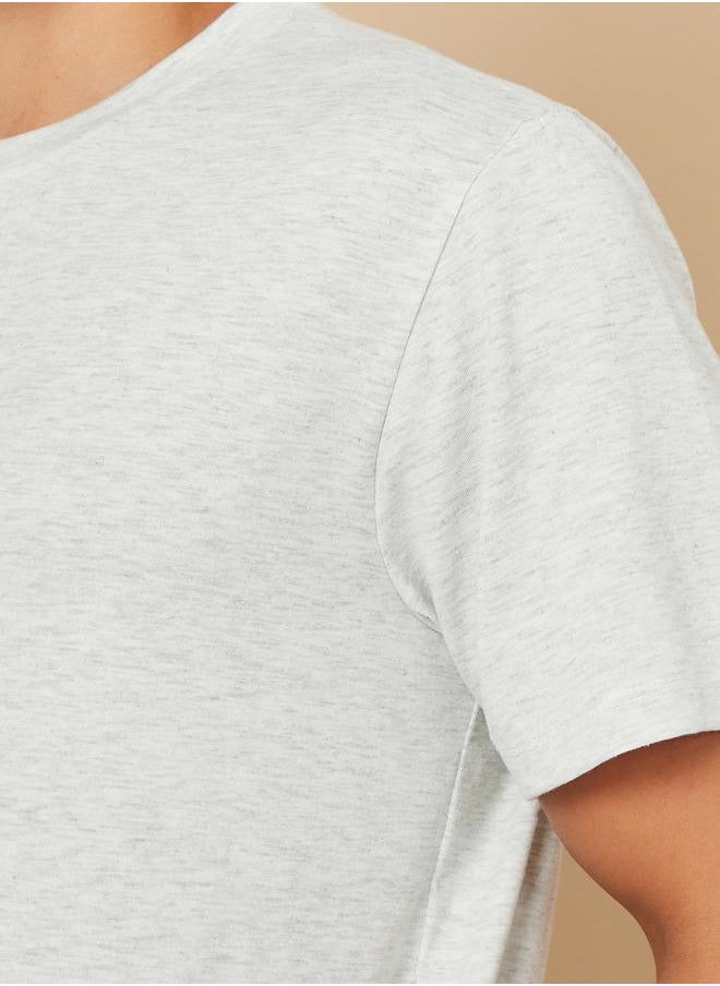Styli - Solid T-Shirt and Checked Pyjama Set - Image 1