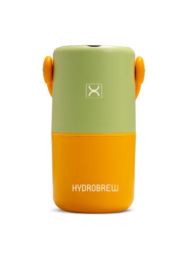 HYDROBREW صندوق غداء هيدروبرو مزدوج الطبقات من الفولاذ المقاوم للصدأ مع ملعقة وشوكة قابلة للطي - حكيم وعنبر - Image 1