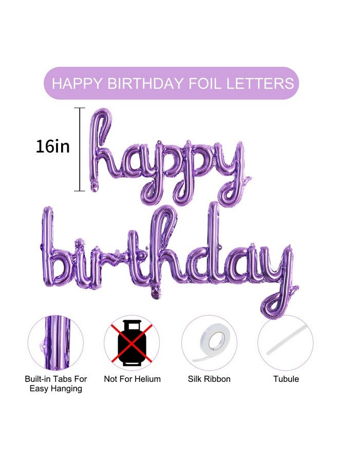 TONIFUL بالونات عيد ميلاد تونيفول الأرجوانية 16 بوصة من مادة المايلار الأرجوانية مع حروف مكتوبة بخط اليد / خط مائل لافتة بالونات قابلة لإعادة الاستخدام لتزيين عيد الميلاد للبنات والأولاد والأطفال والبالغين - Image 2