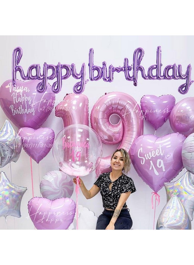 TONIFUL بالونات عيد ميلاد تونيفول الأرجوانية 16 بوصة من مادة المايلار الأرجوانية مع حروف مكتوبة بخط اليد / خط مائل لافتة بالونات قابلة لإعادة الاستخدام لتزيين عيد الميلاد للبنات والأولاد والأطفال والبالغين - Image 5