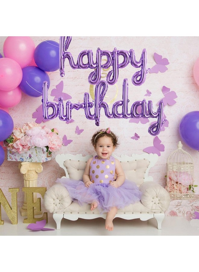 TONIFUL بالونات عيد ميلاد تونيفول الأرجوانية 16 بوصة من مادة المايلار الأرجوانية مع حروف مكتوبة بخط اليد / خط مائل لافتة بالونات قابلة لإعادة الاستخدام لتزيين عيد الميلاد للبنات والأولاد والأطفال والبالغين - Image 3