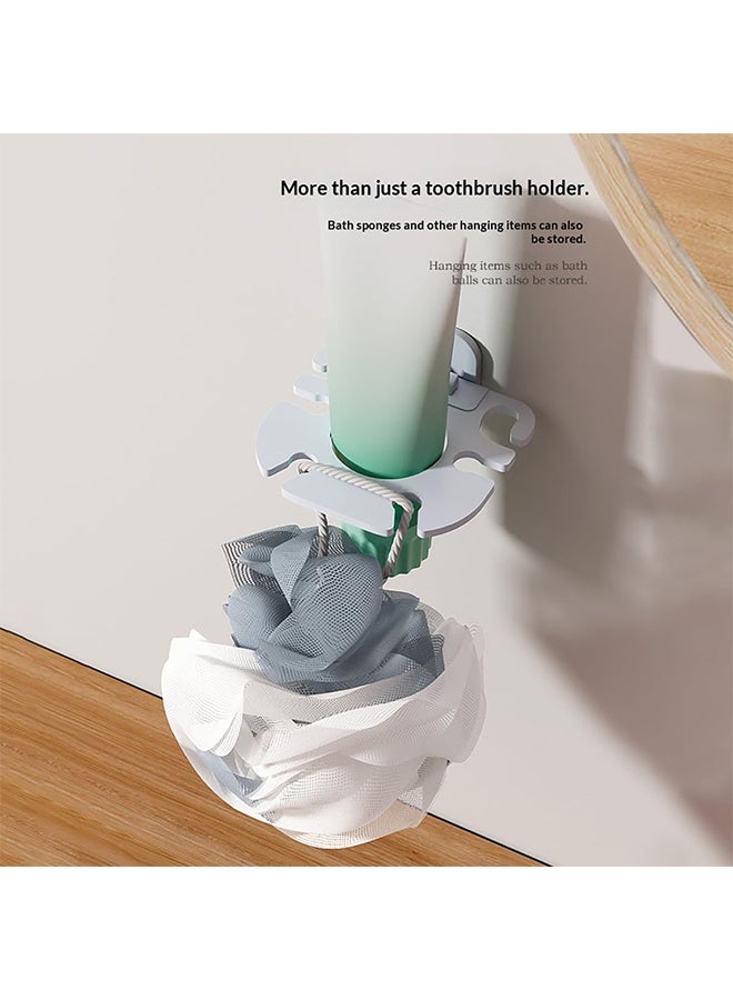 Wall Mounted Toothbrush Holder 2 Pack No Drill Self Adhesive 6 Slots White Waterproof Electric Toothbrush Storage Rack Bathroom Organizer - Image 4