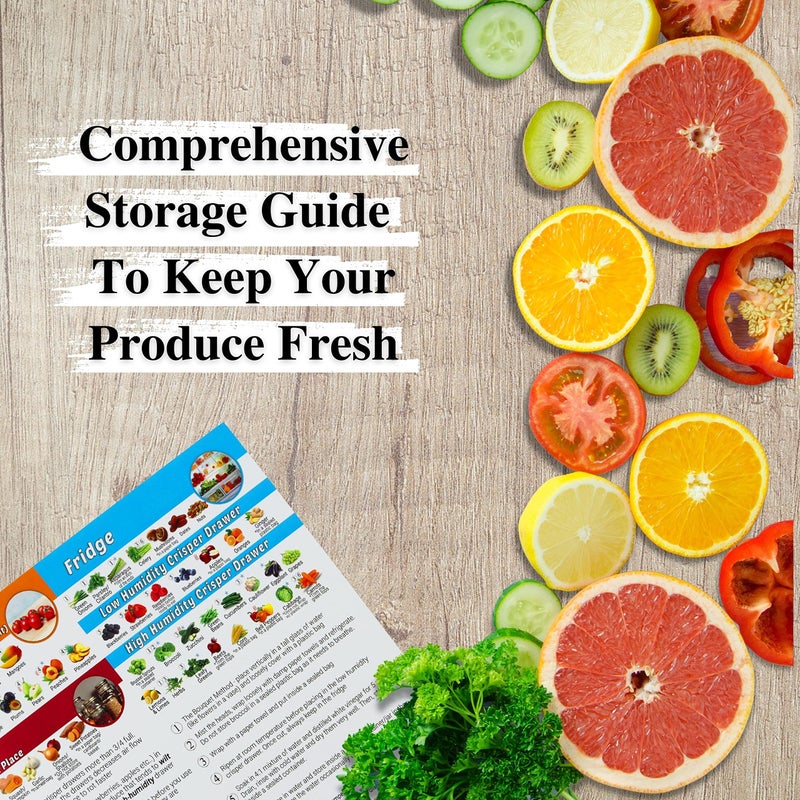 Tip perk Produce Storage Guide Magnet - How to Store Food Magnet for The Fridge, Fruit & Vegetable Cheat Sheet, Kitchen Organizer Magnetic Chart, Food Storage Chart, Kitchen Fridge Magnet - Image 2