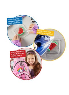 hand2mind Coding Charms 15 Science Experiments Coding For Kids Ages 812 Activity Book Colorful Fuse Bead Patterns Kids Coding Fuse Bead Kit 18 Designs And 15 Key Chains 2000 Fuse Beads  - Image 5