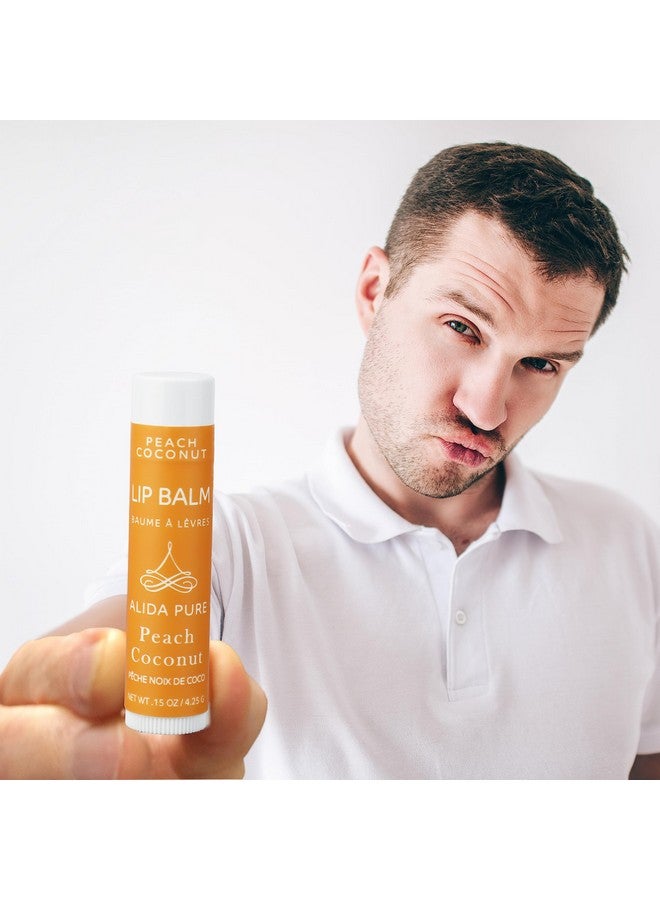 ALIDA PURE Peach Coconut Lip Balm Collection, Vegan Lip Balm Set, Lip Balm, Beeswax Free, With Avocado Oil, Organic Jojoba Oil, And Vitamin E, Natural Moisturizer For Dry, Chapped Lips, 3 Tube Set - Image 5