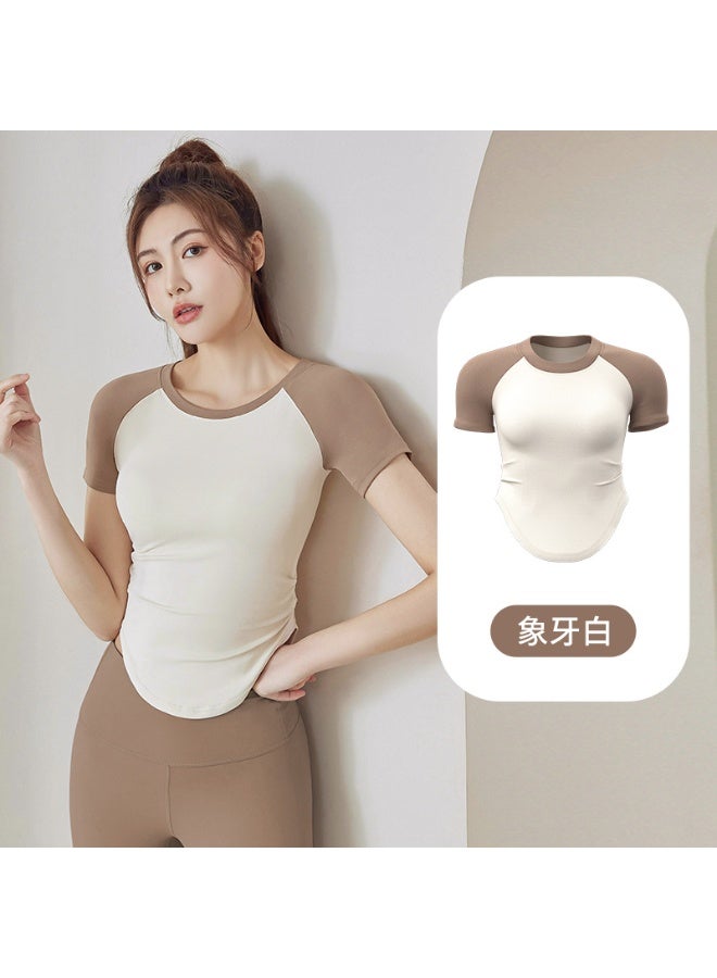 Waist Slimmer Quick Dry Yoga Shirt Gym Shirts Yoga Crop Top Waist Slimming Tops Fitnes Sport Short Sleeve Workout Top - Image 1