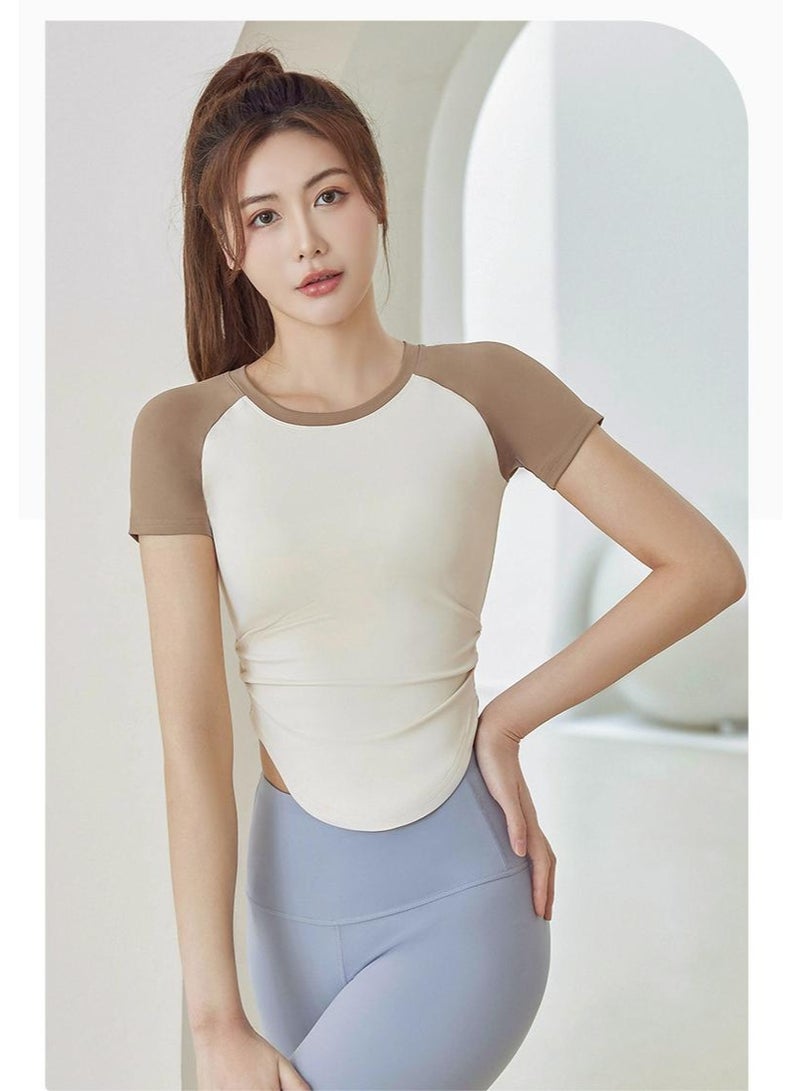 Waist Slimmer Quick Dry Yoga Shirt Gym Shirts Yoga Crop Top Waist Slimming Tops Fitnes Sport Short Sleeve Workout Top - Image 3