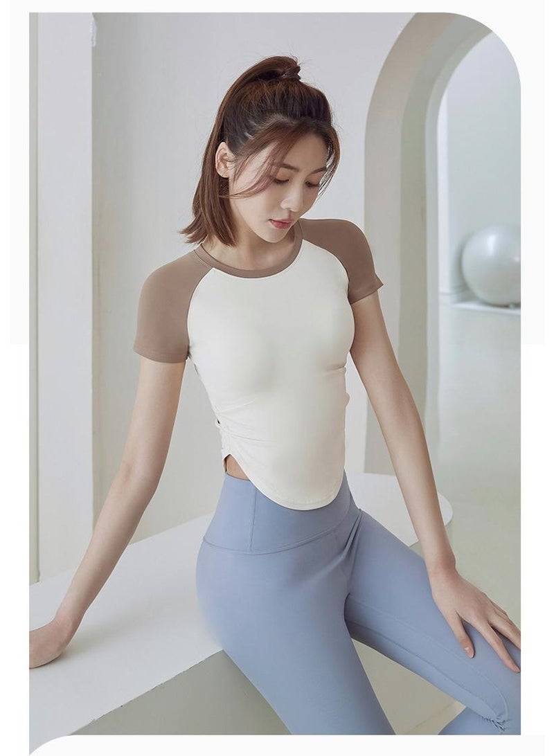 Waist Slimmer Quick Dry Yoga Shirt Gym Shirts Yoga Crop Top Waist Slimming Tops Fitnes Sport Short Sleeve Workout Top - Image 2