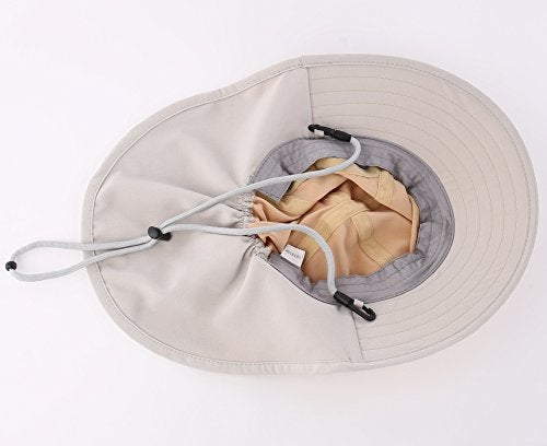 Connectyle Kids Summer Beach Hat Boys Wide Brim Sun Hats with Neck Flap Safari Hat UPF 50+ Sun Protection Bucket Hat Khaki - Image 3