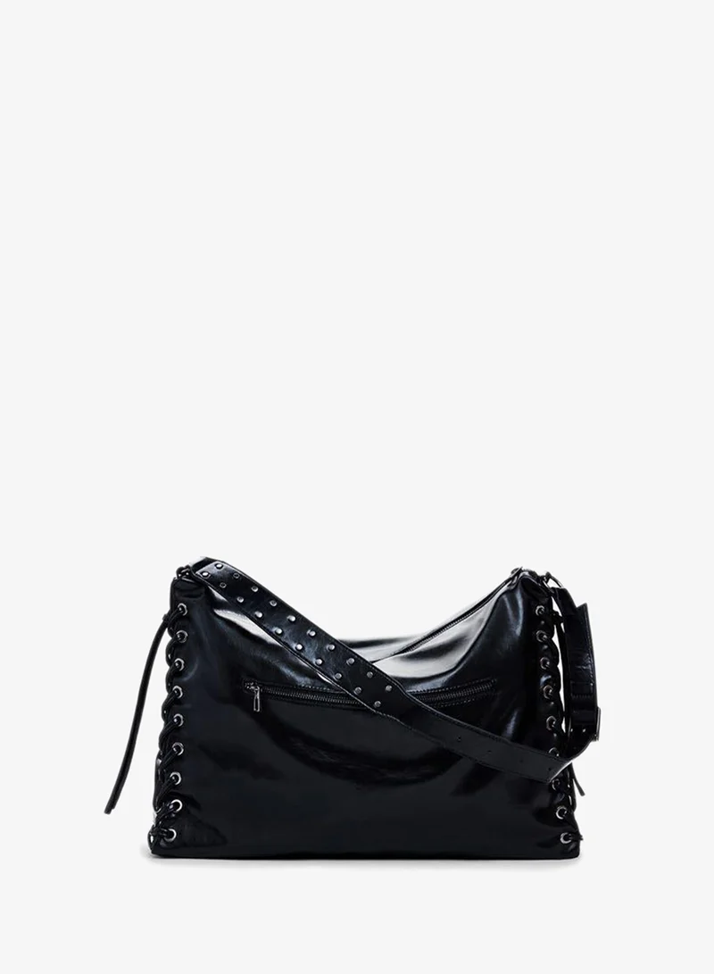 Desigual Black Large shiny woven bag for Women | Best Price UAE