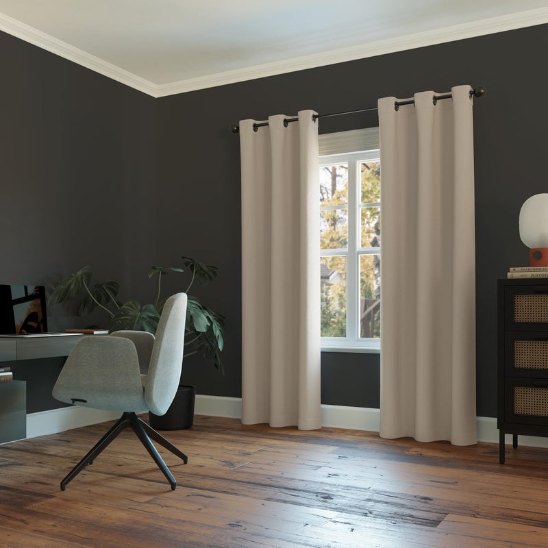 Sun Zero Easton Energy Saving Blackout Grommet Curtain Panel, 40" x 63", Stone - Image 4