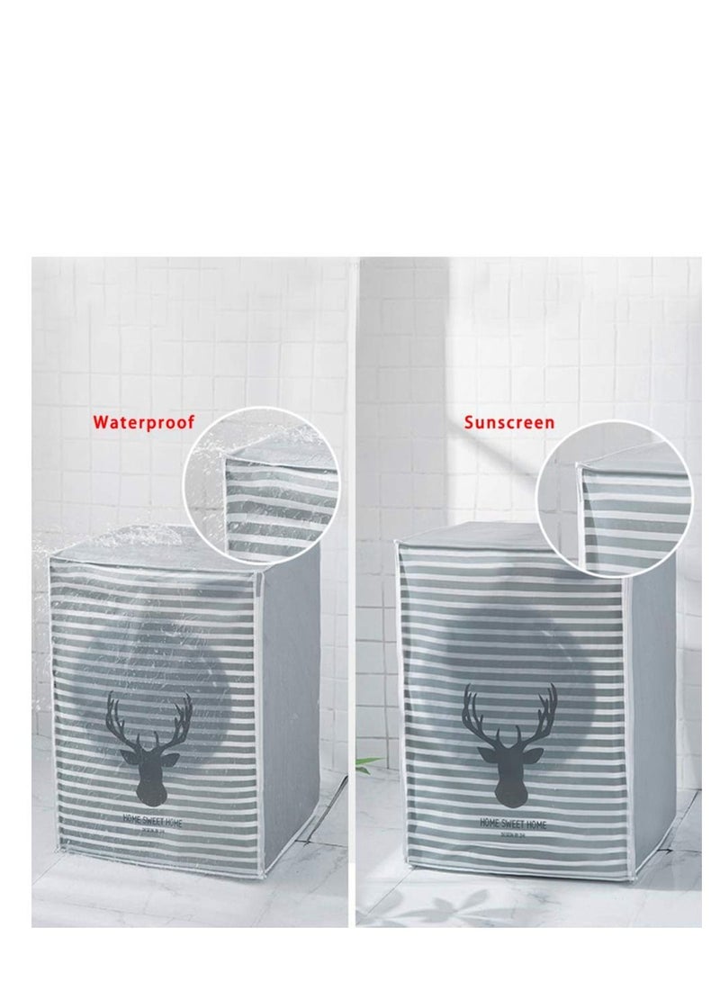 Y&D Washing Machine Cover Clothes Washer Dust Dryer Cover Lid Tumble Dustproof Case with Zipper for Front Load Protection Waterproof Sun Cartoon Pattern Drum  - Image 4
