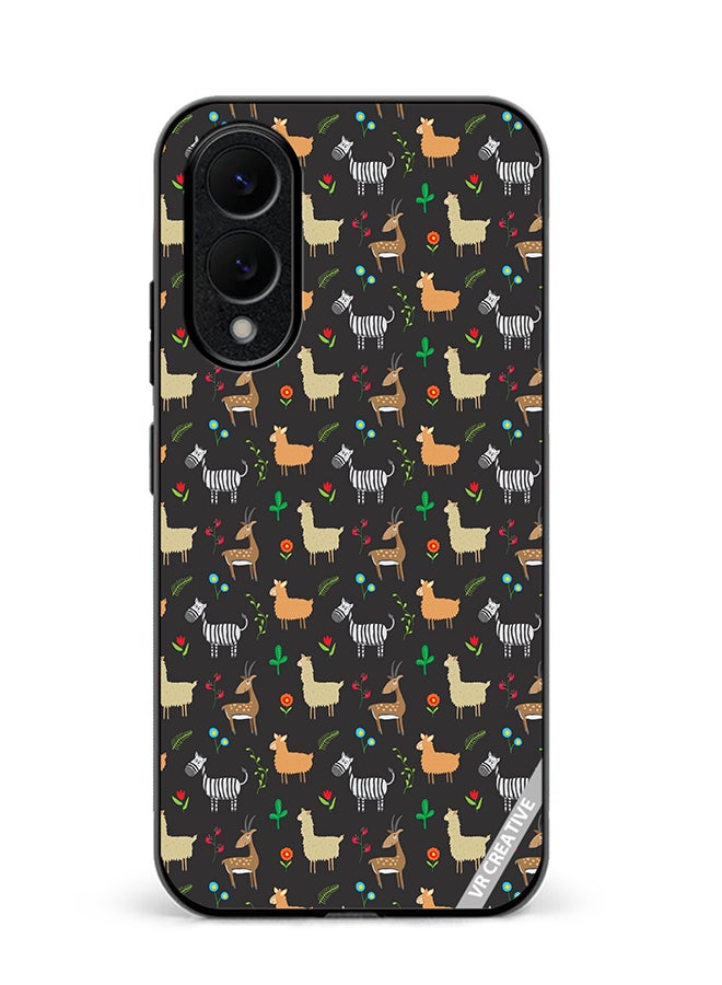 VR CREATIVE Protective Case Cover For Samsung Galaxy S25 Edge Jungle Animals Pattern Design Multicolour