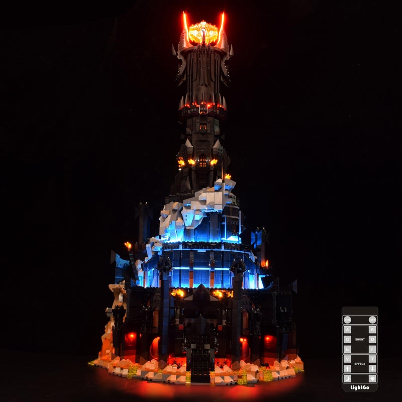 LightGo LED Lighting Kit for Lego 10333 The Lord of The Rings Baraddr Building Set Dark Lord Castle Lighted Minifigure Set Remote Version - Image 3