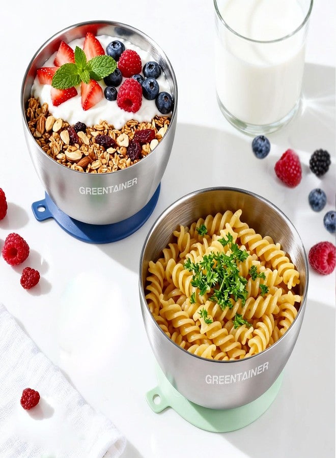 Greentainer 304 Stainless Steel Baby Bowl Set, Double-Wall Insulated & Unbreakable Toddler Bowls with Removable Silicone Suction Base, BPA-Free, Dishwasher Safe for infant 6+ Months (Mixing) - Image 2