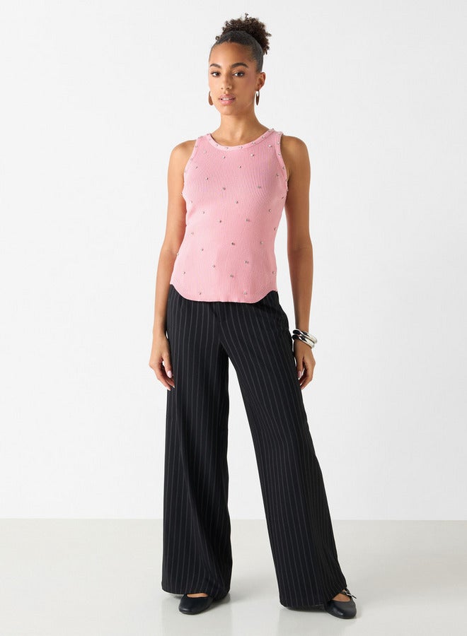 2Xtremz Embellished Sleeveless Top with Round Neck - Image 2