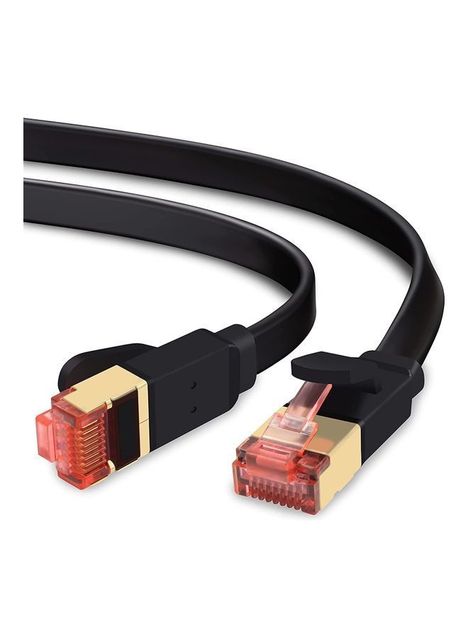 NIBEMINENT Cat 7 Ethernet Patch Internet Cable With Gold Plated Black - Image 1