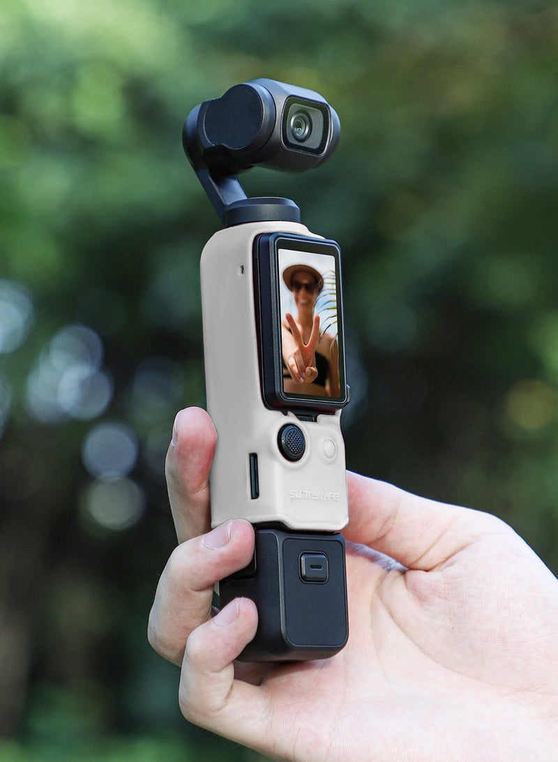 Sunnylife حافظة سيليكون لجهاز DJI OSMO Pocket 3، حافظة واقية مضادة للخدش ومضادة للانزلاق، حجم صغير متوافق مع Pocket 3 مع حبل عنق - Image 1