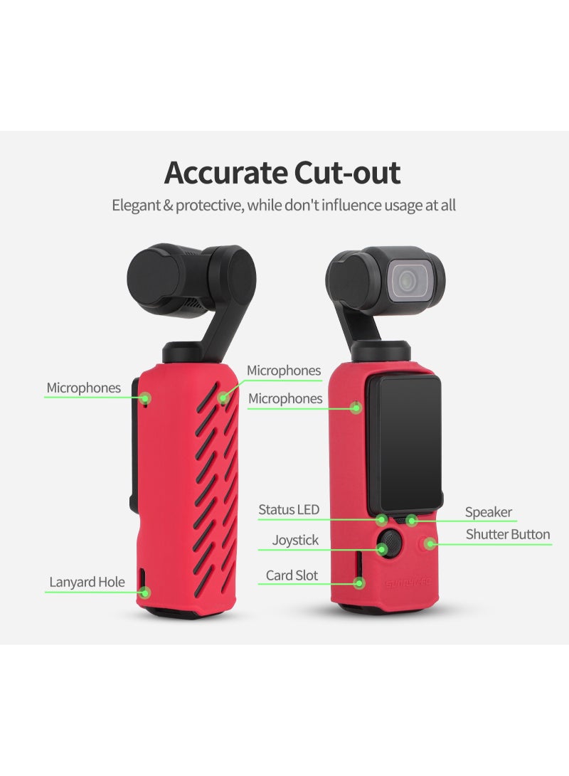 Sunnylife حافظة سيليكون لجهاز DJI OSMO Pocket 3، حافظة واقية مضادة للخدش ومضادة للانزلاق، حجم صغير متوافق مع Pocket 3 مع حبل عنق - Image 5