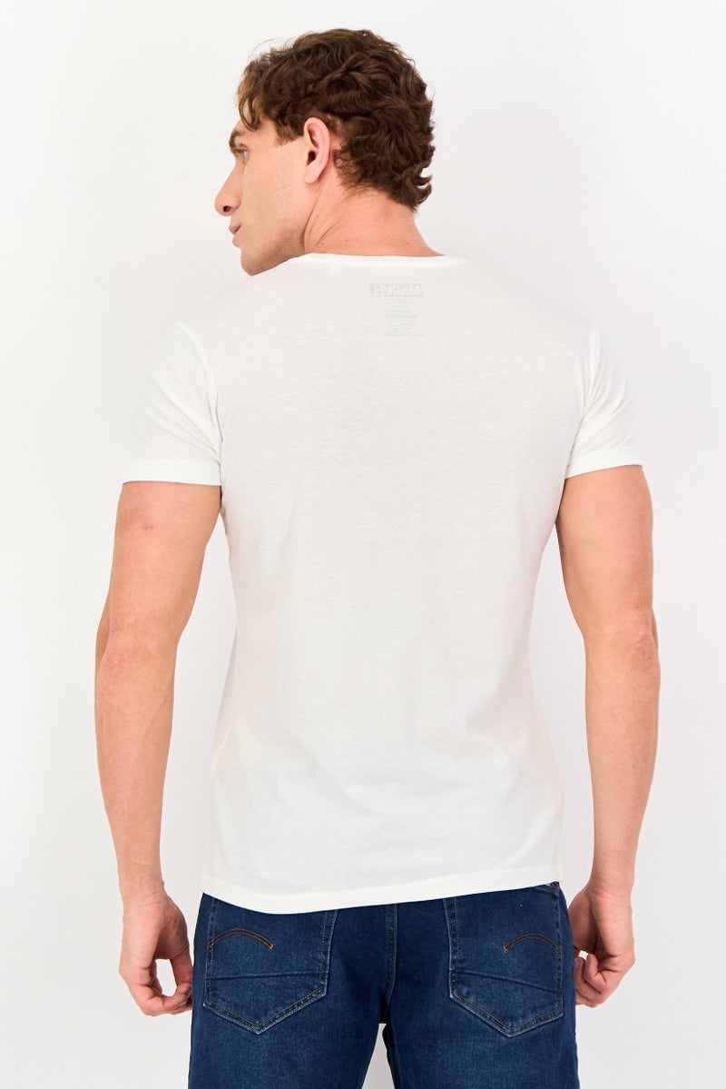 DIFUZED Marvel By Difuzed Men Crew Neck Short Sleeve Brand Logo T-Shirt, White - Image 3