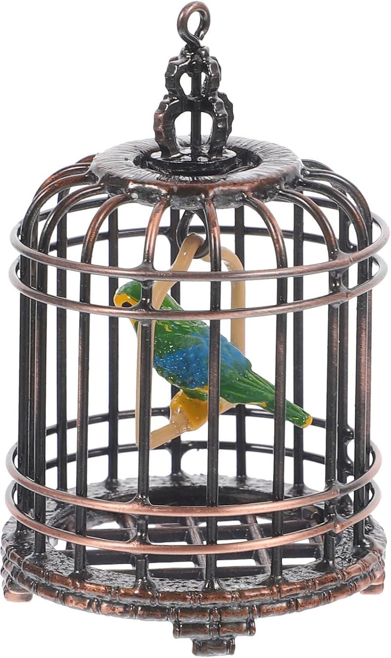 NUOBESTY Bird Cage Gift Small Bird Cage Tiny Bird Cage Model Simulated Bird Cage Metal Small House Miniature Miniature Birdcage Model Metal Model Mini House Decor - Image 1