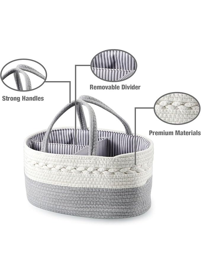 سلة تخزين محمولة لتنظيم الاغراض مصنوعة من حبال قطنية - Image 3