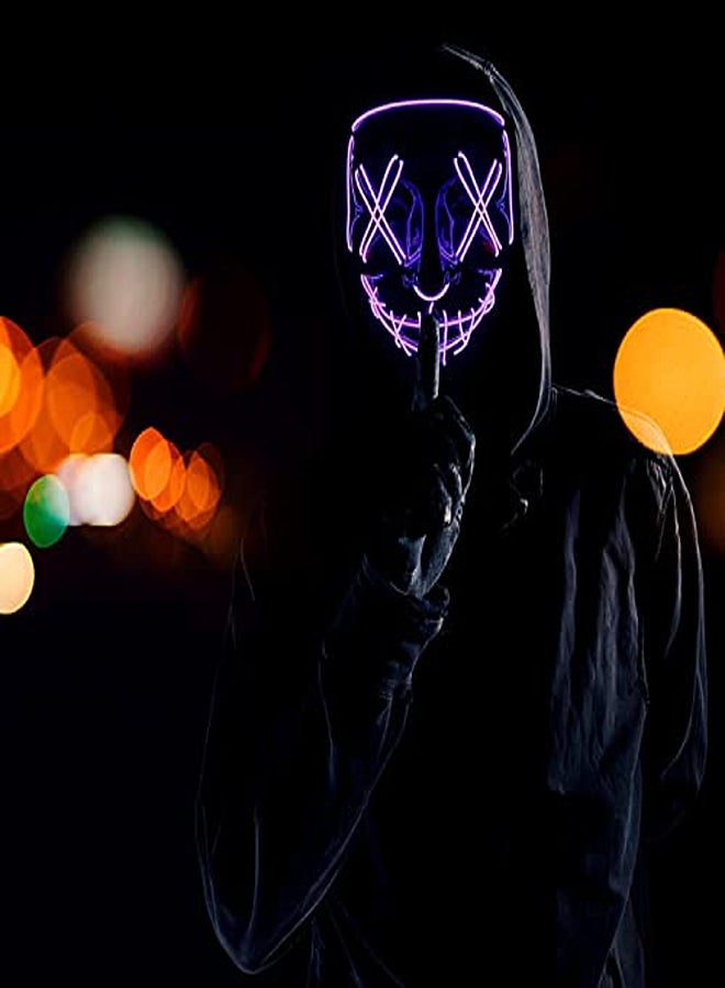LED Purge Halloween Mask – Neon Light-Up Skull Mask for Cosplay & Festivals - Image 2