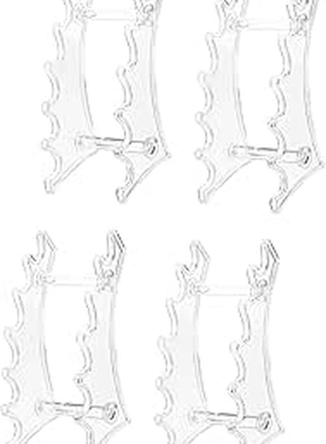 4pcs White Plastic Fan Shaped Makeup Organizer Pen Holder Storage Rack For Office Home - Image 1