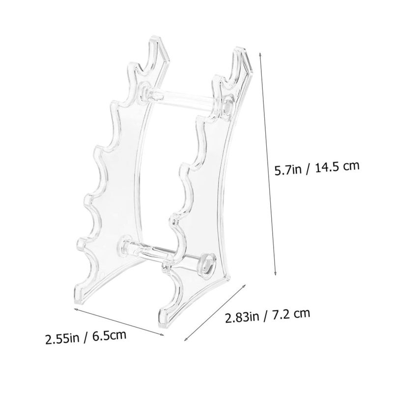 4pcs White Plastic Fan Shaped Makeup Organizer Pen Holder Storage Rack For Office Home - Image 3