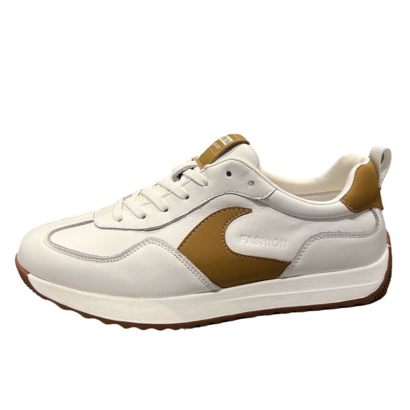 Autumn Fashion All-Match Forrest Gump Shoes Fashion Men'S Genuine Leather Casual White Shoes Color Matching Board Shoes For Boys - Image 1