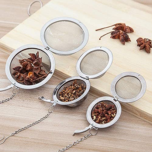 SHIDHMI 3Pcs Reusable Stainless Steel Tea Infuser for Loose Leaf Tea | Durable Chai Strainer with Handle | Easy-to-Clean Tea Steeper for Green Tea, Herbal Tea & Chai Brewing Infuser Ball - Image 2