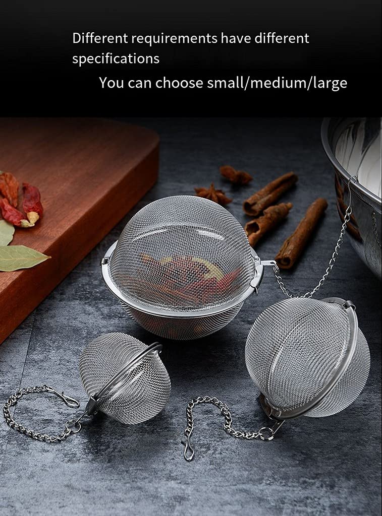 SHIDHMI 3Pcs Reusable Stainless Steel Tea Infuser for Loose Leaf Tea | Durable Chai Strainer with Handle | Easy-to-Clean Tea Steeper for Green Tea, Herbal Tea & Chai Brewing Infuser Ball - Image 4