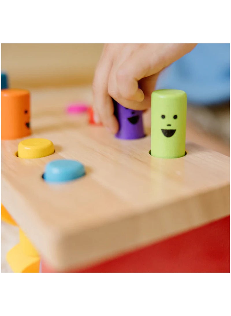 Melissa & Doug Deluxe Pounding Bench Wooden Toy With Mallet Classic Wooden Toddler Toys For Ages 2+ - Image 3