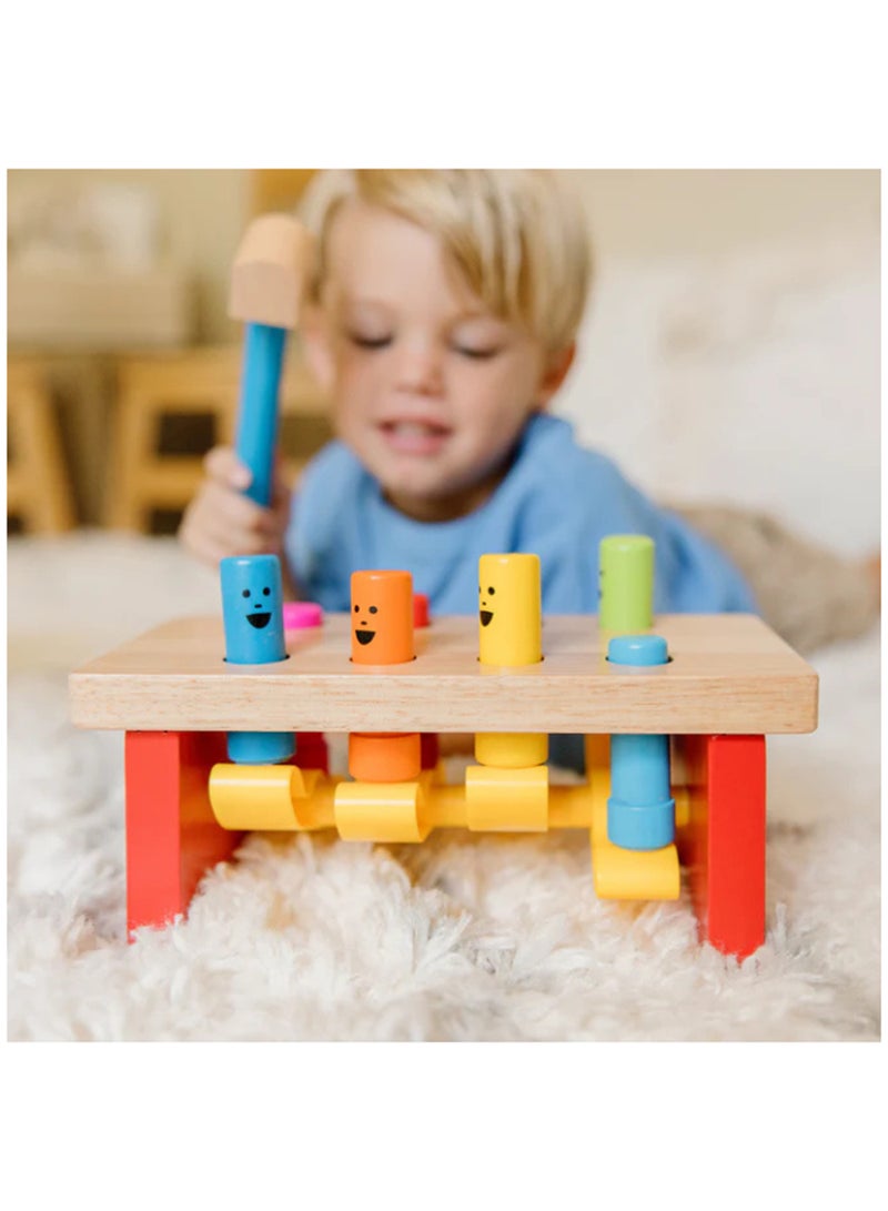 Melissa & Doug Deluxe Pounding Bench Wooden Toy With Mallet Classic Wooden Toddler Toys For Ages 2+ - Image 4