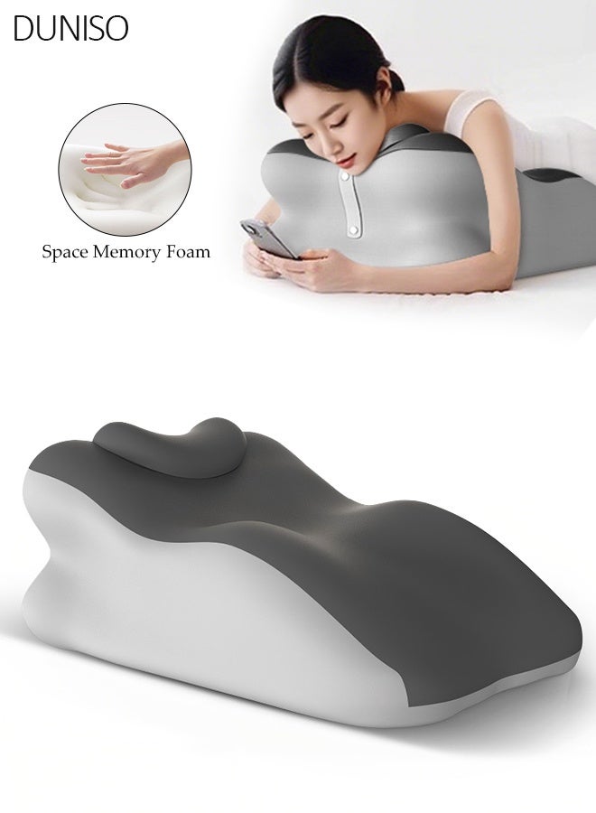DUNISO Bed Reading Pillow ,Memory Foam Multi Functional Comfortable Leg Rest Cushion, Couples Pregnanly Pillow, Stomach Sleeping Pillow for Sleeping,Sofa,TV,Chair,Couch,Floor,Lounge,Gamers, Readers & Nursing Moms - Image 1