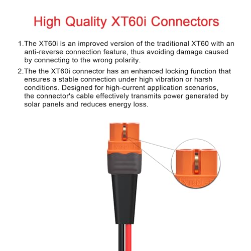 ELFCULB 12AWG 10FT Solar to XT60i Cable 2 10 25 35 50 75 100FT Solar Connector to XT60i Adapter Cable for Portable Power Station 10FT - Image 3