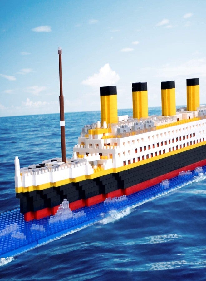 Geniteen Titanic Ship Model Building Block Set, 1860 PCS Building Bricks Toy DIY Educational Micro Mini Blocks - Image 4