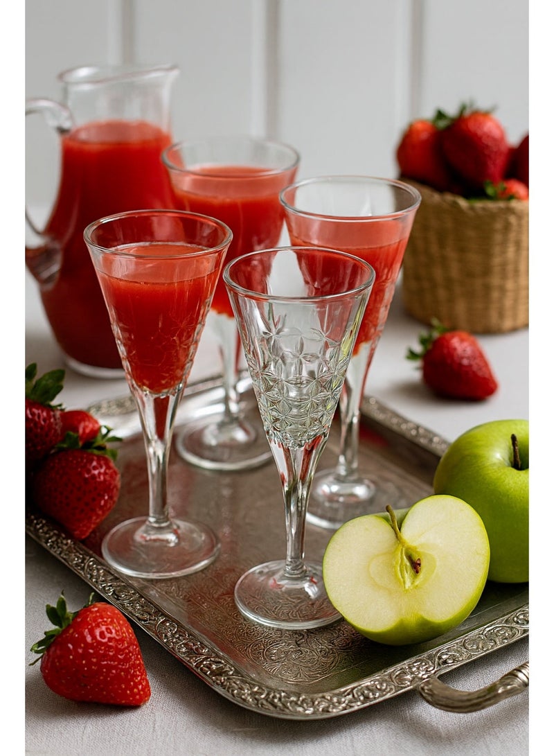 طقم كؤوس زجاجية فاخرة للمشروبات – 6 قطع بارتفاع 20 سم وسعة 240 مل - Image 1