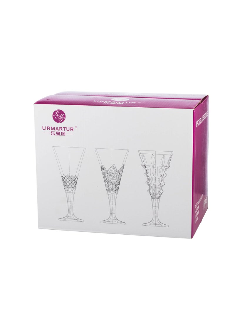 طقم كؤوس زجاجية فاخرة للمشروبات – 6 قطع بارتفاع 20 سم وسعة 240 مل - Image 5