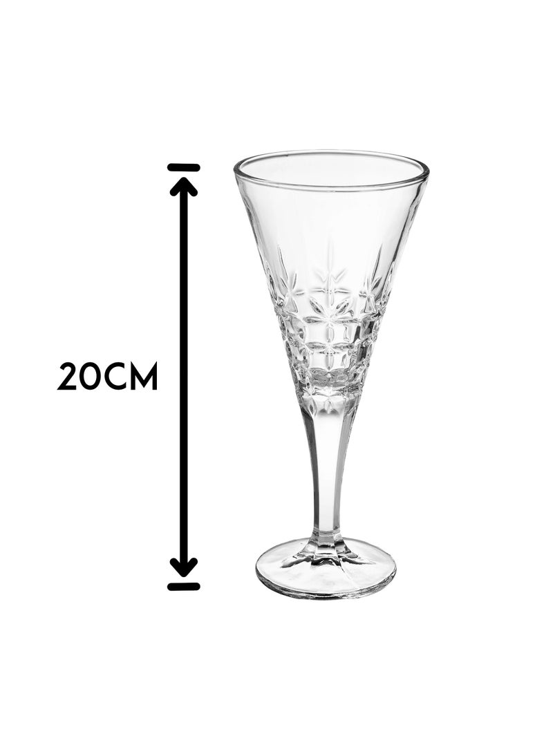 طقم كؤوس زجاجية فاخرة للمشروبات – 6 قطع بارتفاع 20 سم وسعة 240 مل - Image 4