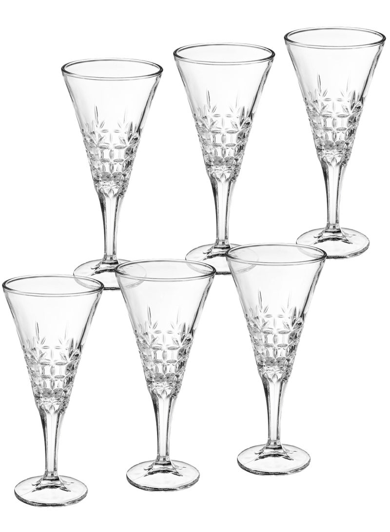 طقم كؤوس زجاجية فاخرة للمشروبات – 6 قطع بارتفاع 20 سم وسعة 240 مل - Image 3