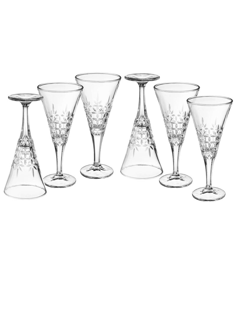 طقم كؤوس زجاجية فاخرة للمشروبات – 6 قطع بارتفاع 20 سم وسعة 240 مل - Image 2