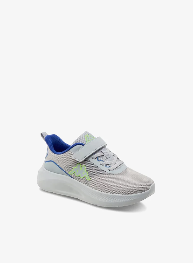 Kappa Boys' Logo Print Sports Shoes with Hook and Loop Closure