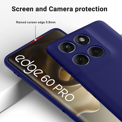 Casotec Back Cover for Motorola Moto Edge 60 Pro 5G | Full Camera Protection | Premium Liquid Silicon Case | Flexible Bumper Case for Motorola Moto Edge 60 Pro 5G (Dark Blue) - Image 3
