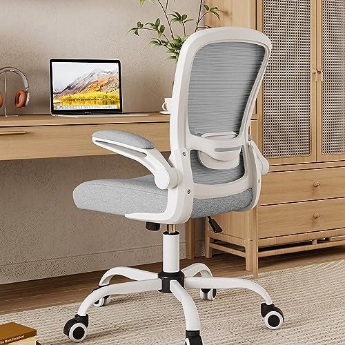 Mimoglad Ergonomic High Back Mesh Office Chair Adjustable Lumbar Support Thickened Seat Cushion Modern Moon Gray