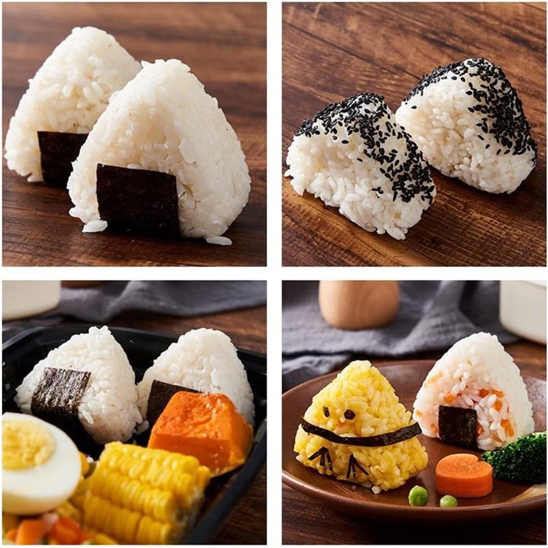 DIMVKA 3 Pack Onigiri Sushi Maker Mold, Non Stick Musubi Maker Press, Triangle Rice Ball Mold Sushi Makers (Large & Small) with 2 Pack Small Rice Paddles - Image 5