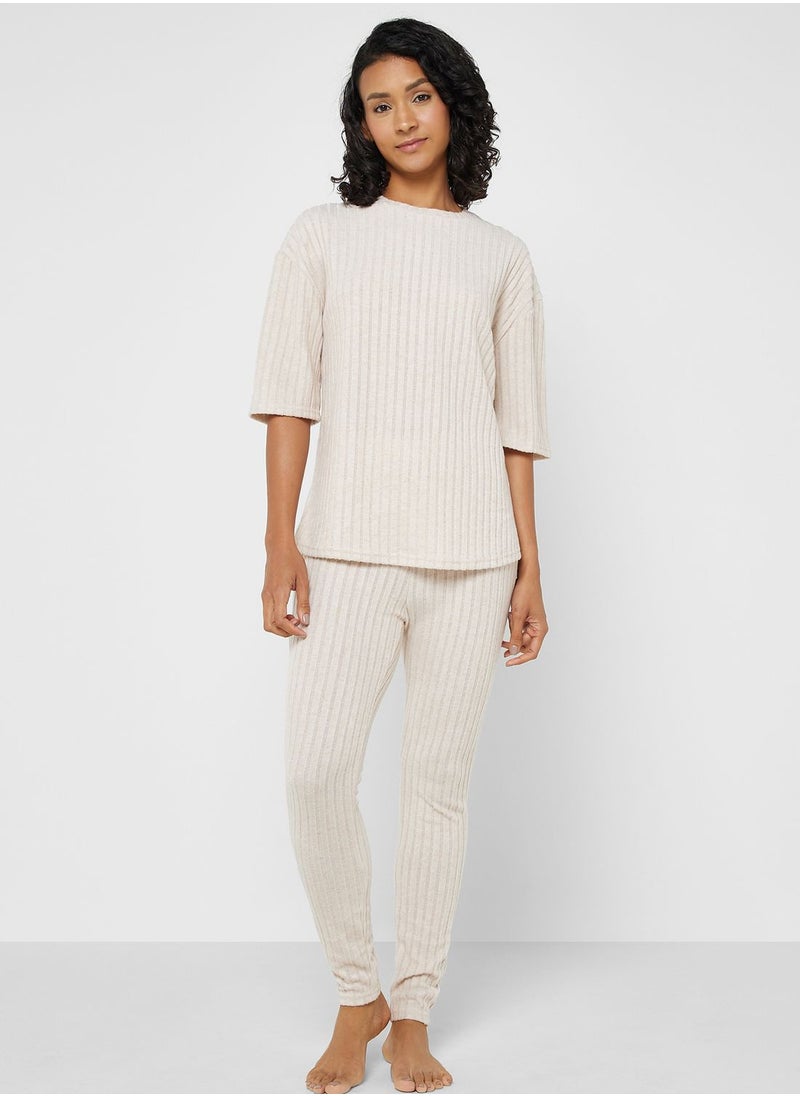 Ginger - Ribbed Pyjama Pant Set - Image 1