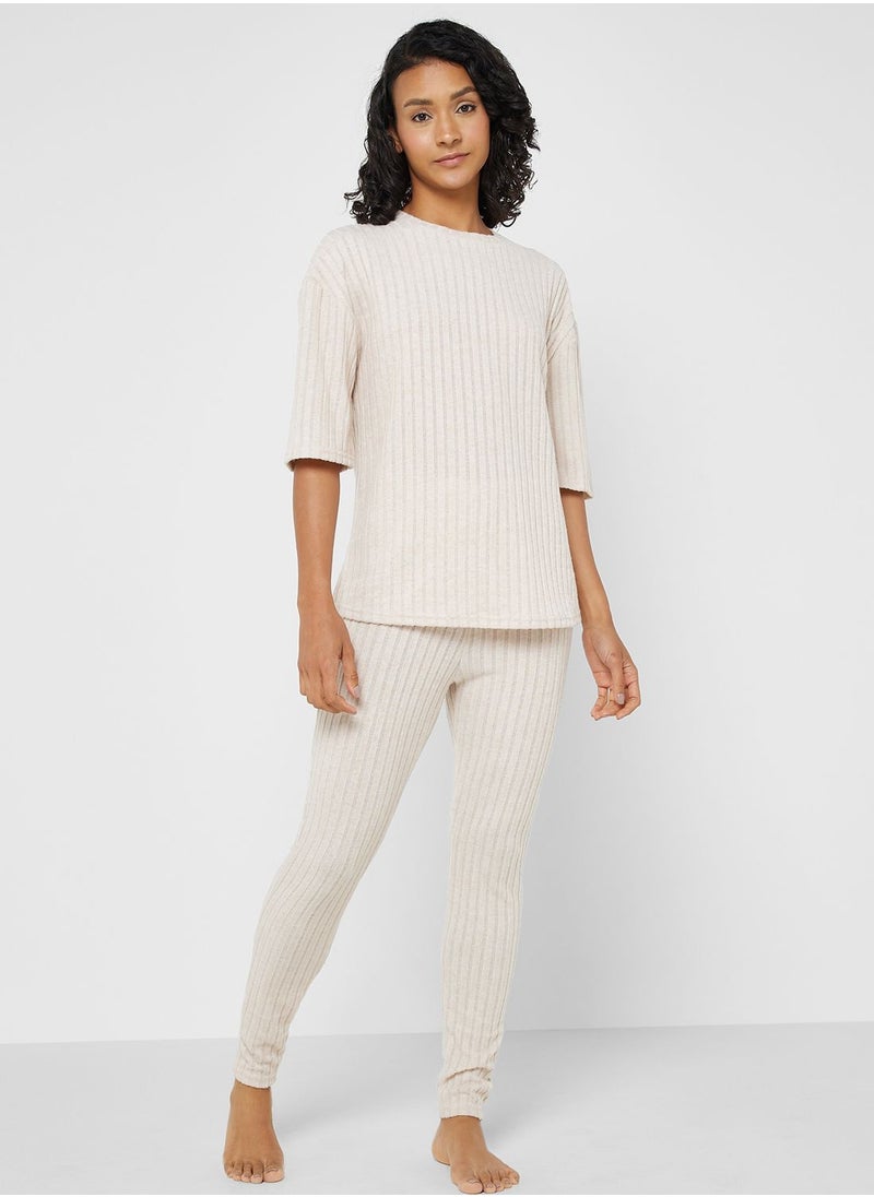 Ginger - Ribbed Pyjama Pant Set - Image 1